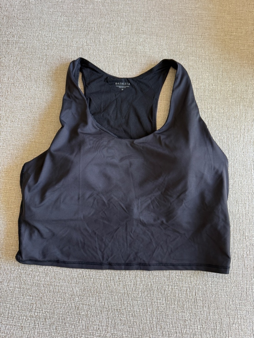 Athleta Black cropped halter Racerback Sports Bra tank top